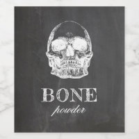 Bone powder. Chalkboard Halloween party. Skull