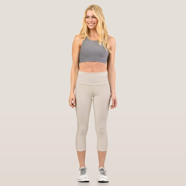 Bone (solid colour) capri leggings (Front)