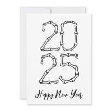 Bone Style simple happy new years cards 2025