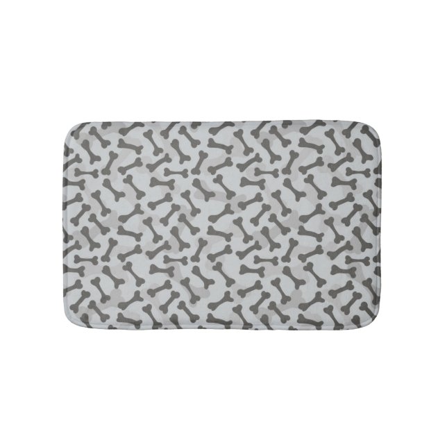 Bone Texture Pattern Greyscale Bath Mat (Front)