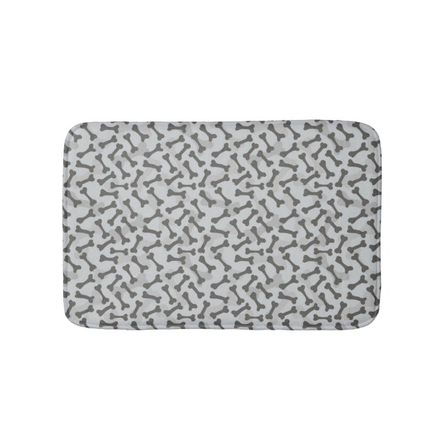Bone Texture Pattern Greyscale Bath Mat (Front)