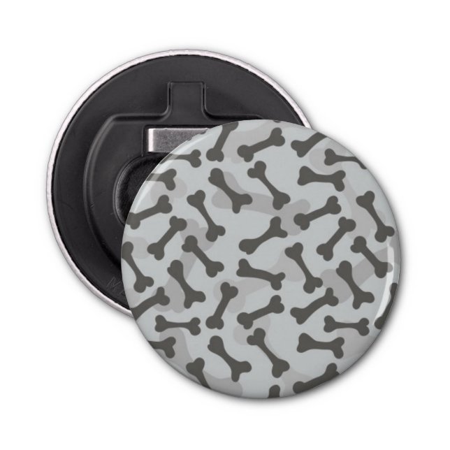 Bone Texture Pattern Greyscale Bottle Opener (Front)