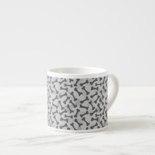 Bone Texture Pattern Greyscale Espresso Cup