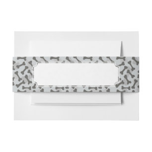 Bone Texture Pattern Greyscale Invitation Belly Band