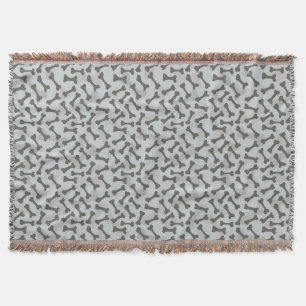 Bone Texture Pattern Greyscale Throw Blanket