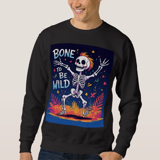 Bone to Be Wild | Dancing Skeleton Halloween Tee (Front)