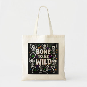 Bone to Be Wild Dancing Skeletons Halloween Tote Bag