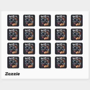 Bone to Be Wild Skeleton Square Sticker