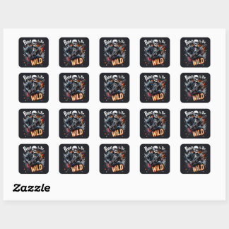 Bone to Be Wild Skeleton Square Sticker