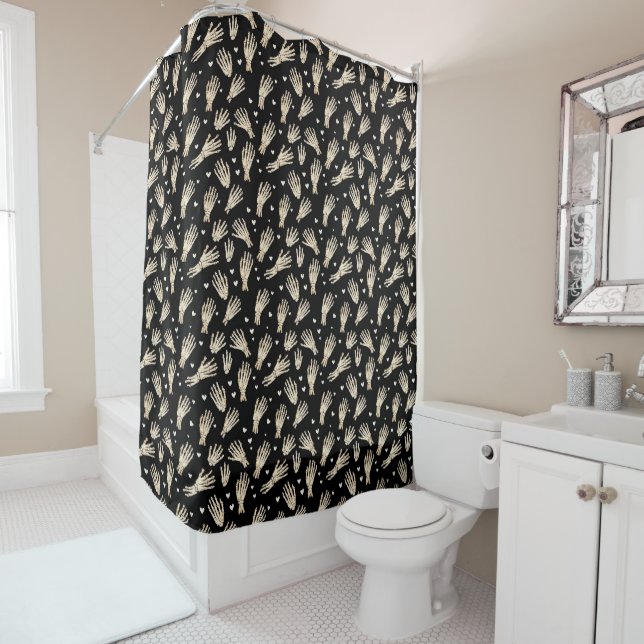 Bone to Heart Shower Curtain (In Situ)
