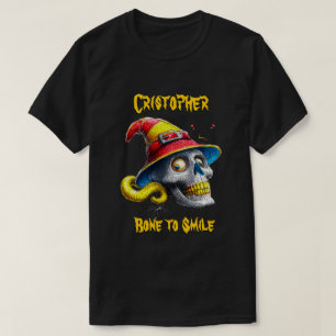 Bone to Smile Funny Wizard Skull Red Yellow T-Shirt
