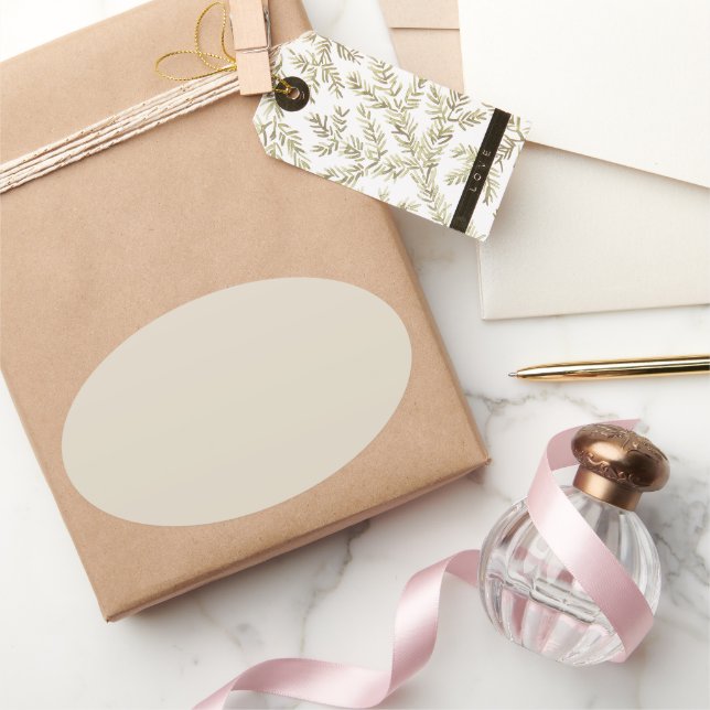 Bone White Oval Sticker (Gifting)