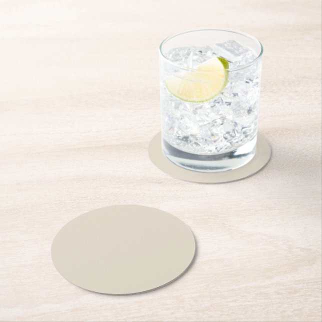 Bone White Round Paper Coaster (Insitu)