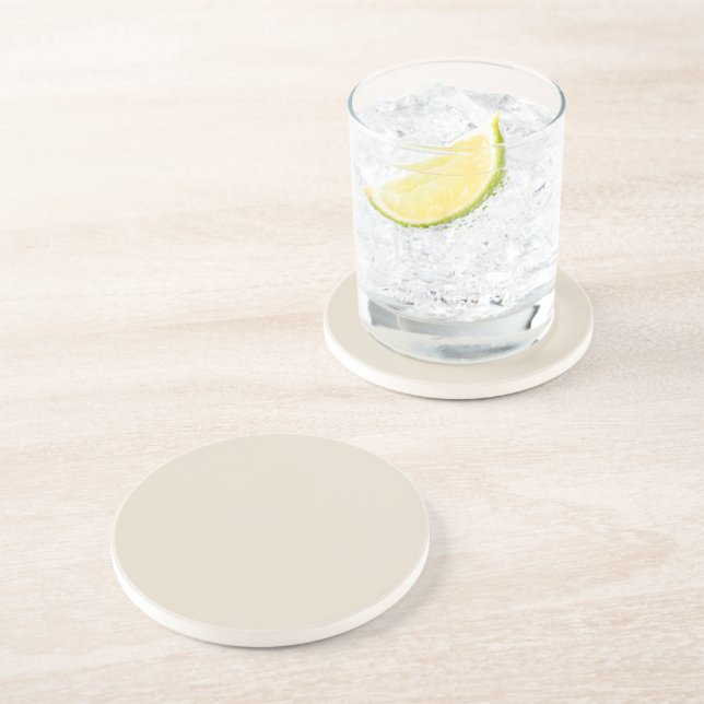 Bone White Round Sandstone Coaster (Side)