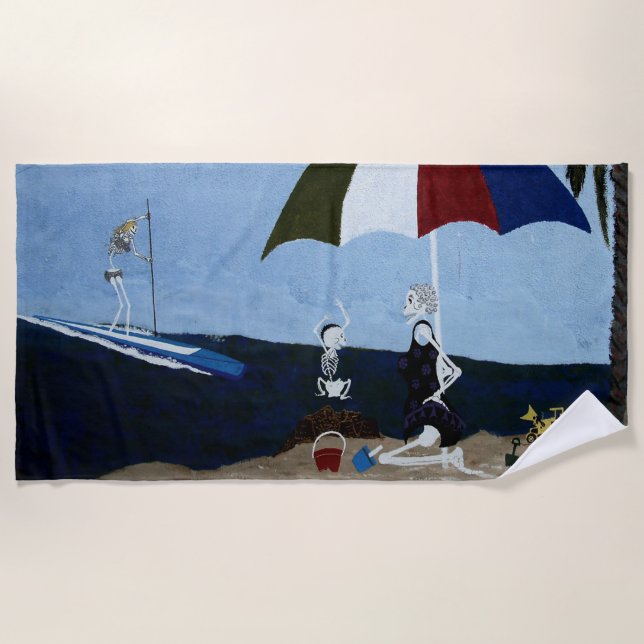Bone yard grandma beach towel (Front)