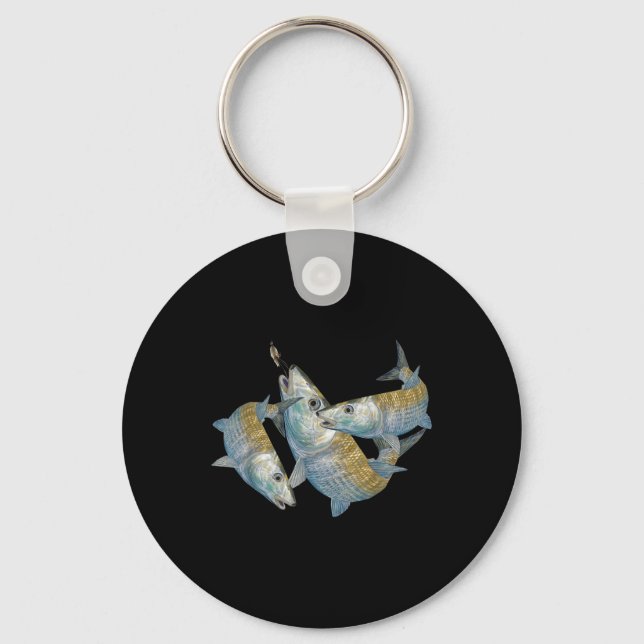 Bonefish Hunting A Salt Water Fly Fishing &amp; De Key Ring (Front)