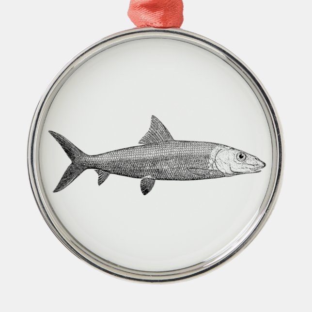 Bonefish Logo Metal Tree Decoration (Front)