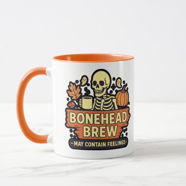 Bonehead Brew Mug – May Contain Feelings (Left)