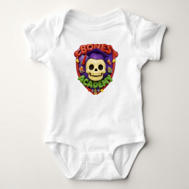 Bones Academy Logo Baby Bodysuit (Front)