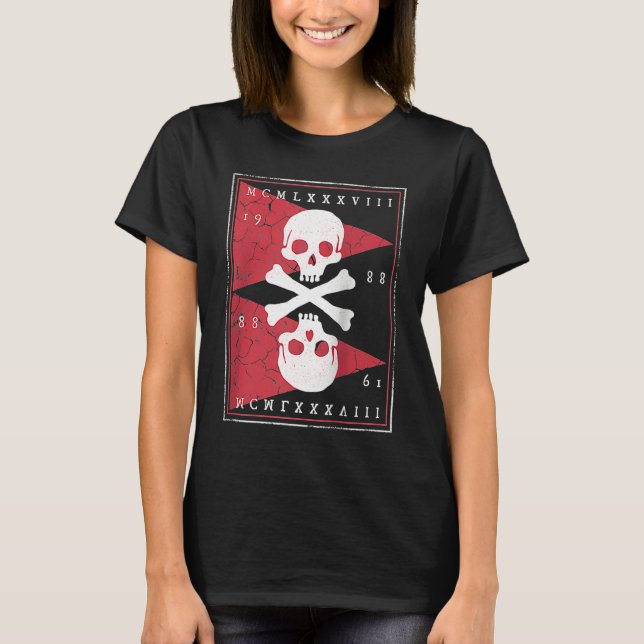 Bones and Skulls Pirate Raglan Baseball T-Shirt (Front)