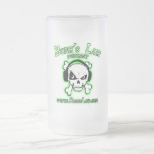 Bone's Lair Logo Frosted Glass Beer Mug