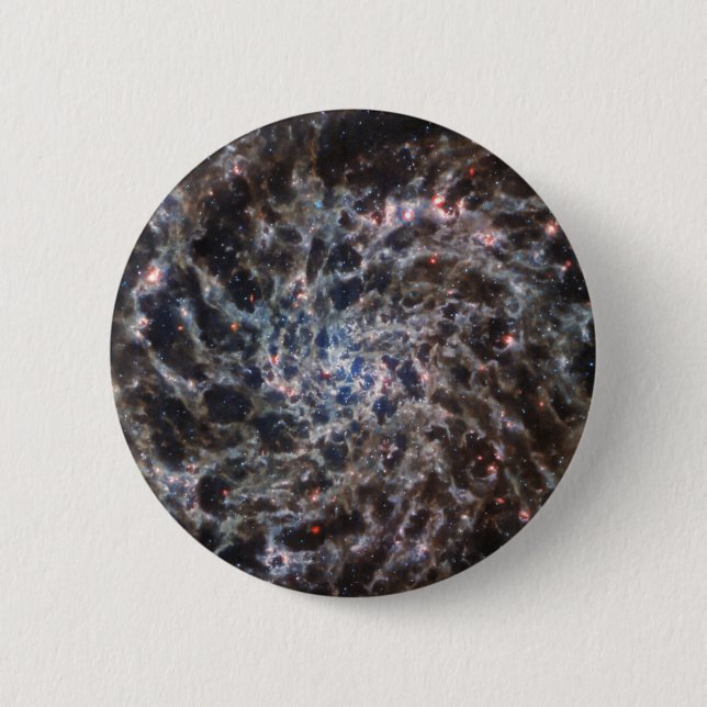 Bones of Galaxy IC5332 from JWST 6 Cm Round Badge (Front)