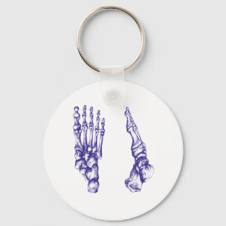 Bones of the feet - blue key ring