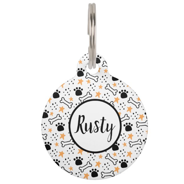 Bones Paws and Stars Pet Tag (Front)
