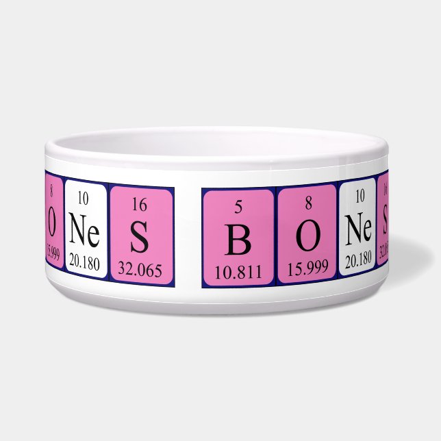 Bones periodic table name pet bowl 2 (Right)