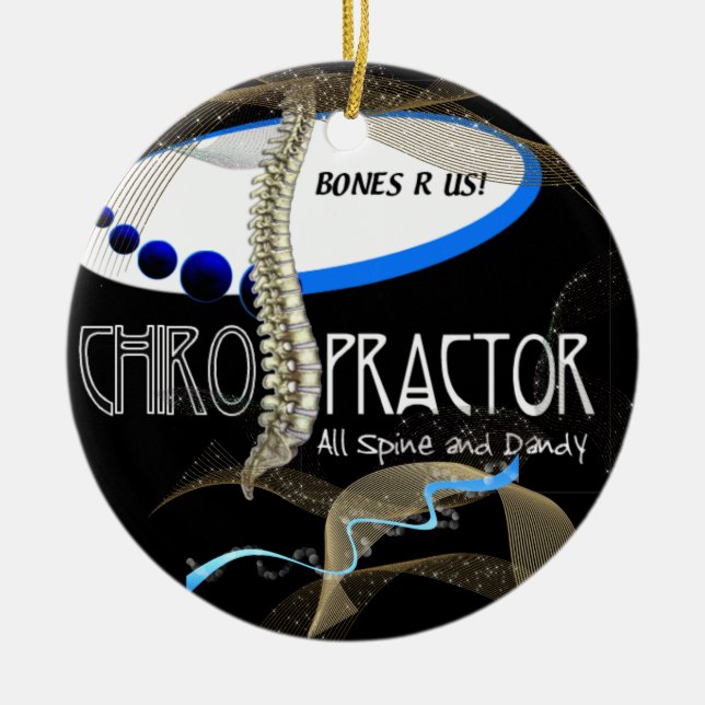 BONES R US CHIROPRACTOR CHRISTMAS ORNAMENT (Front)