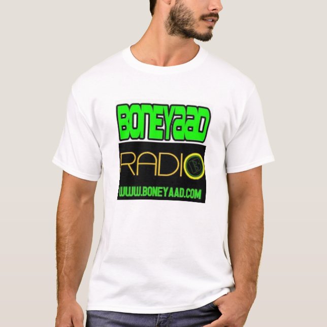 Boneyaad radio white t-shirt (Front)