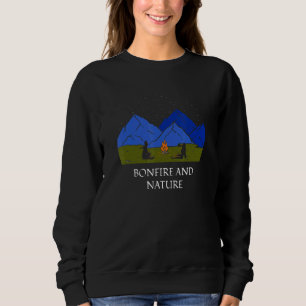 Bonfire and Nature Camping Wildlife Camper Outdoor Sweatshirt