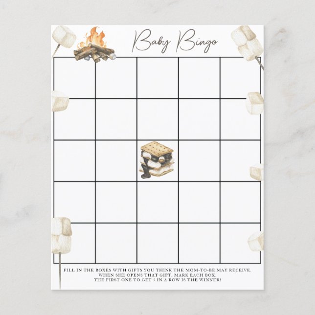 Bonfire Baby shower - Bingo game (Front)