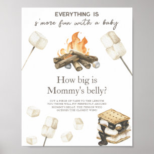 Bonfire baby shower - How big is mummy's belly Poster