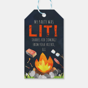 Bonfire Birthday Party Favour Tags