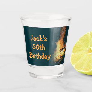 Bonfire Birthday Party Shot Glass
