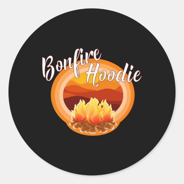 Bonfire Campfire Campers Classic Round Sticker (Front)