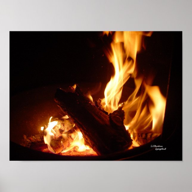 Bonfire Campfire fire flames Poster (Front)