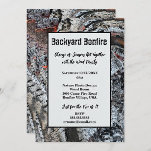 BONFIRE CAMPFIRE FIREPIT FIRE PHOTO INVITATION