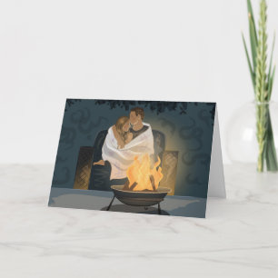 BONFIRE CAMPFIRE ROMANTIC BIRTHDAY CARDS