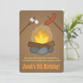 Bonfire Camping Birthday Party Invitation (Standing Front)