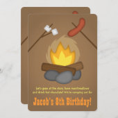 Bonfire Camping Birthday Party Invitation (Front/Back)