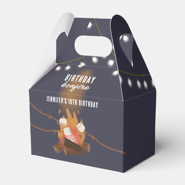 Bonfire & Camping Outdoor Campfire Birthday Party Favour Box (Front Side)