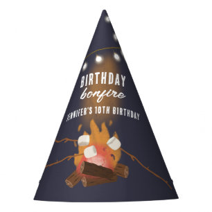 Bonfire & Camping Outdoor Campfire Birthday Party Party Hat