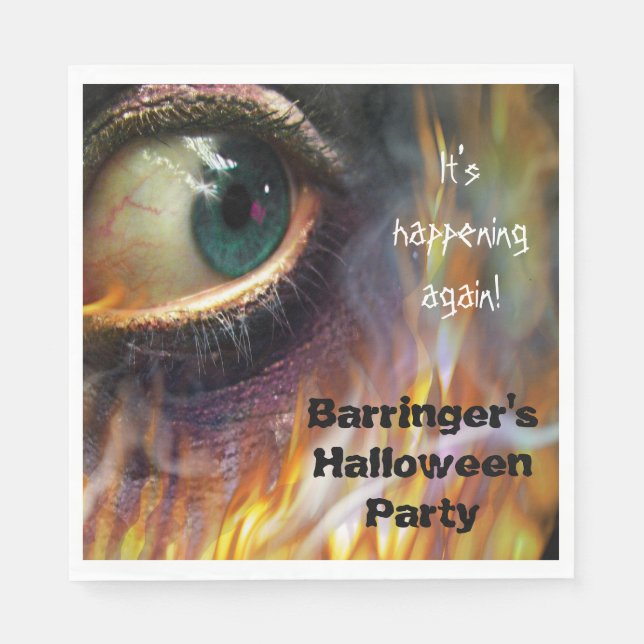 Bonfire Evil Eye Flames  Halloween Party Napkin (Front)