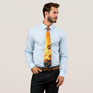 Bonfire Fire Burning Sparks Tie