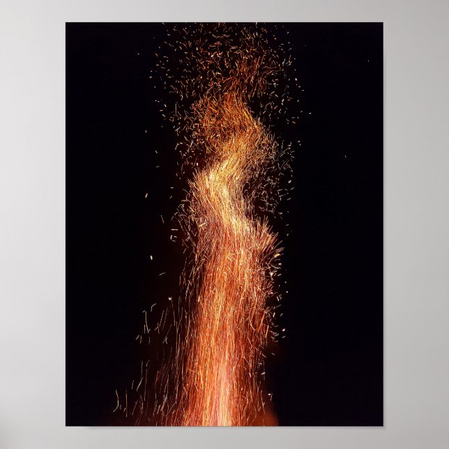 Bonfire Flames Sparks Original fire photography Poster (Front)
