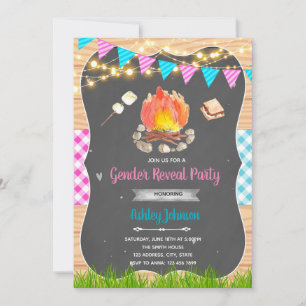 Bonfire gender reveal invite