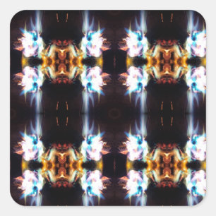 Bonfire Mirror Tiled Square Sticker