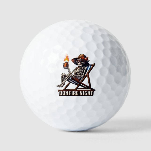 Bonfire Night - Beach Camping Golf Balls (Front)